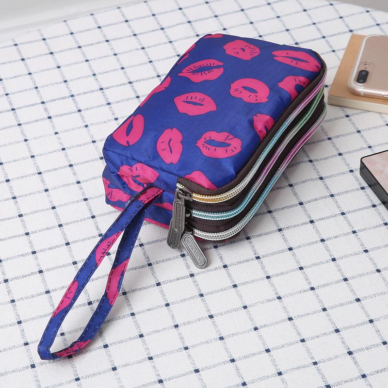 Women's Canvas Art Clutch: Three-Layer Long Wallet, Large Capacity Handbag, Key & Coin Purse, Casual Phone Bag