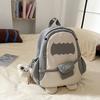 Schoolbag Japanese ins new high-value fresh and sweet contrasting color splicing cute shark bag women's casual and lightweight backpack