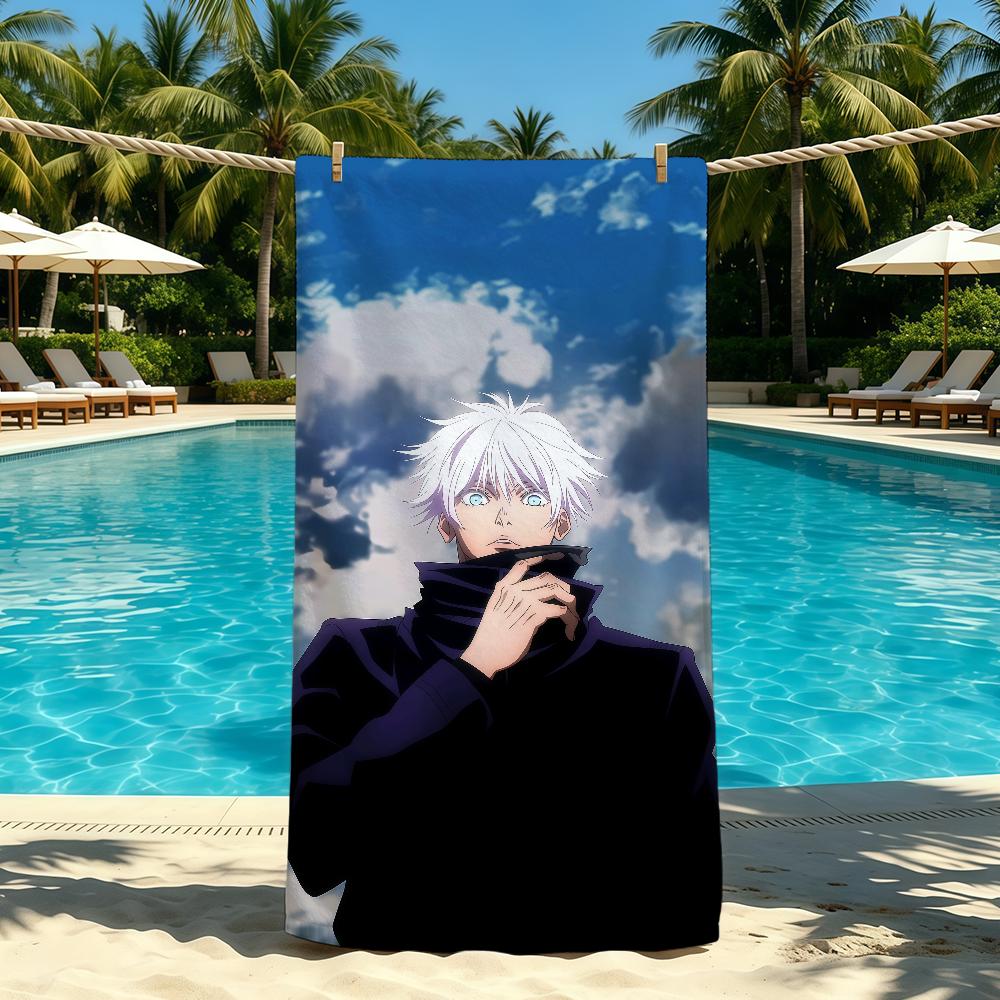 J-Jujutsu K-Kaisen S-Satoru Gojo Anime Handtuch Für Camping im Freien Strandhandtuch Super Saugfähig Schnelltrocknend Sommerhandtuch