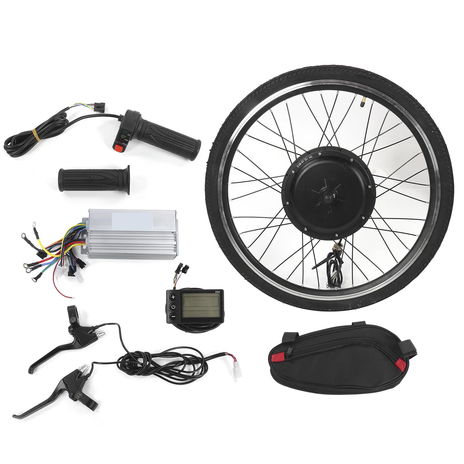 

Комплект для переоборудования электродвигателя велосипеда с передним колесом 26 дюймов, мощный, с ЖК-дисплеем, 1500 Вт, 34 мили в час