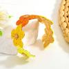 Colorful Woven Flower Bangle Vintage Hand Ring Retro Raffia Grass Bracelet  Gift