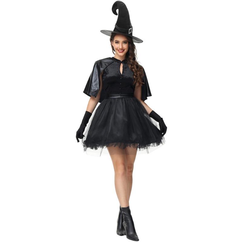 Dark Party Shawl Witch Costume Halloween Evil Vampire Sorcerer Skirt Uniform