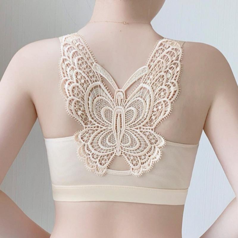 Front Buckle Seamless Underwear Thin Section Women's Big Breasts Small Beautiful Back Adjustable Large Size Bra Gather and Close The Breast Bra