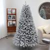 White Snowfall Christmas Tree with Flocked Finish - Sizes: 1.5m, 1.8m, 2.1m, 2.4m