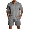 Men's Casual Lightweight Breathable Short-Sleeve Shirt And Shorts Set