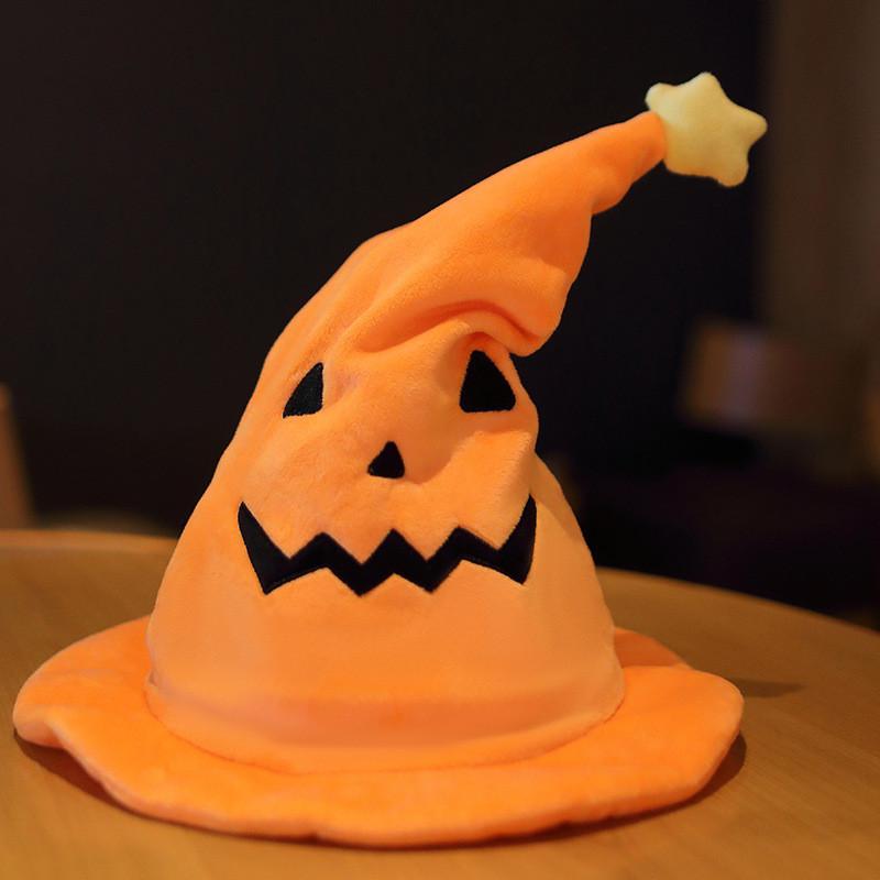 Halloween Hat Grimace Pumpkin Decoration Plush Toy Desktop Ornament Cap Props