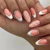European Almond Shape White Heart-Enhancing Long Pointed Shiny Nails