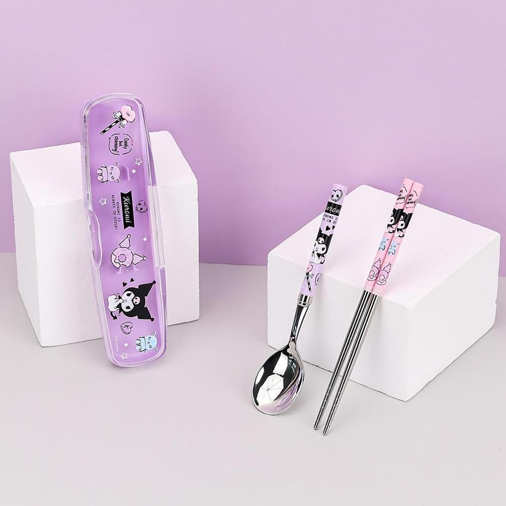 

Lightweight vacuum stainless steel spoon clear case set A9