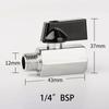Threaded Mini Brass Ball Valve BSP Male To Female Air Compressor Water Gas Oil Shut Off Valve