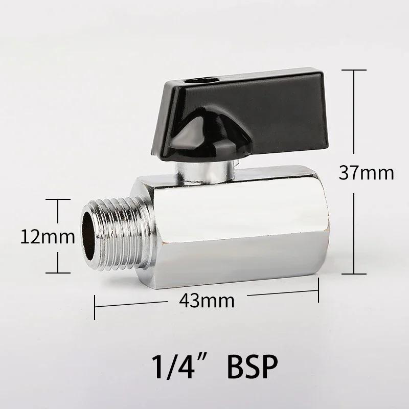Threaded Mini Brass Ball Valve BSP Male To Female Air Compressor Water Gas Oil Shut Off Valve