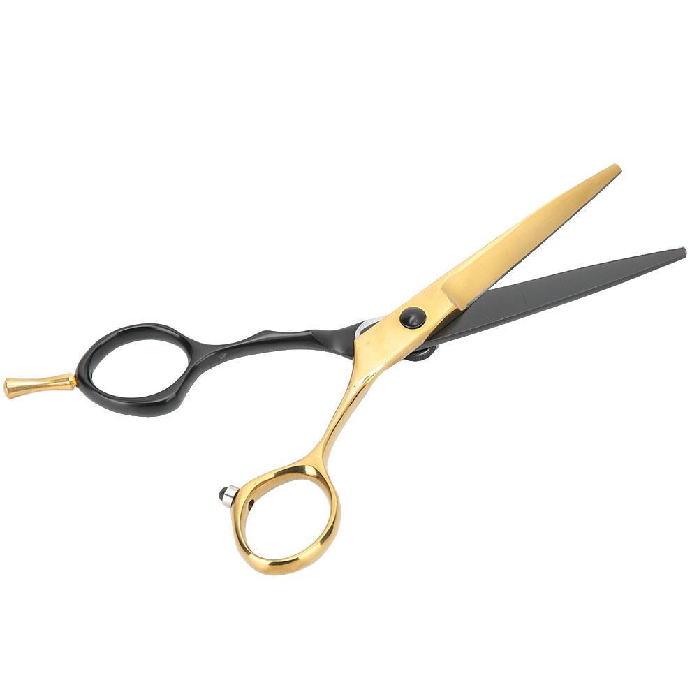 Professional Hairdressing Scissors Salon Hair Trimming Cutting Scissors BlackGold (5.5 Inch)(Flat Scissors )
