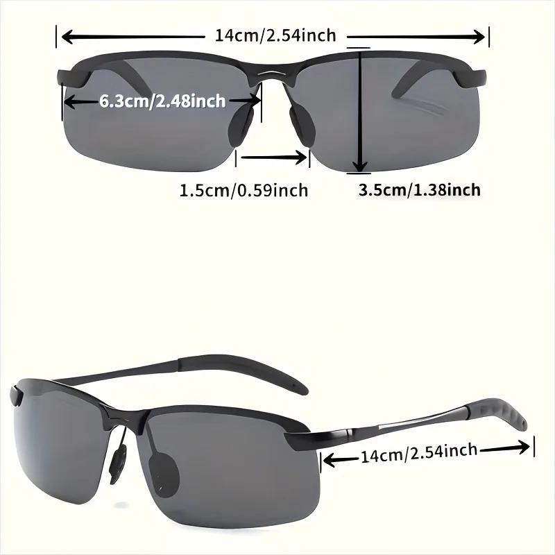 Men's Classic Polarized Fashion Glasses with Stainless Steel Frame - Pochromic Golf Hiking Travel and Fishing Lenses