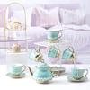 Titanium Plated Coffee Pot Cup Plate Ceramic Coffee Cup Tea Pot Set