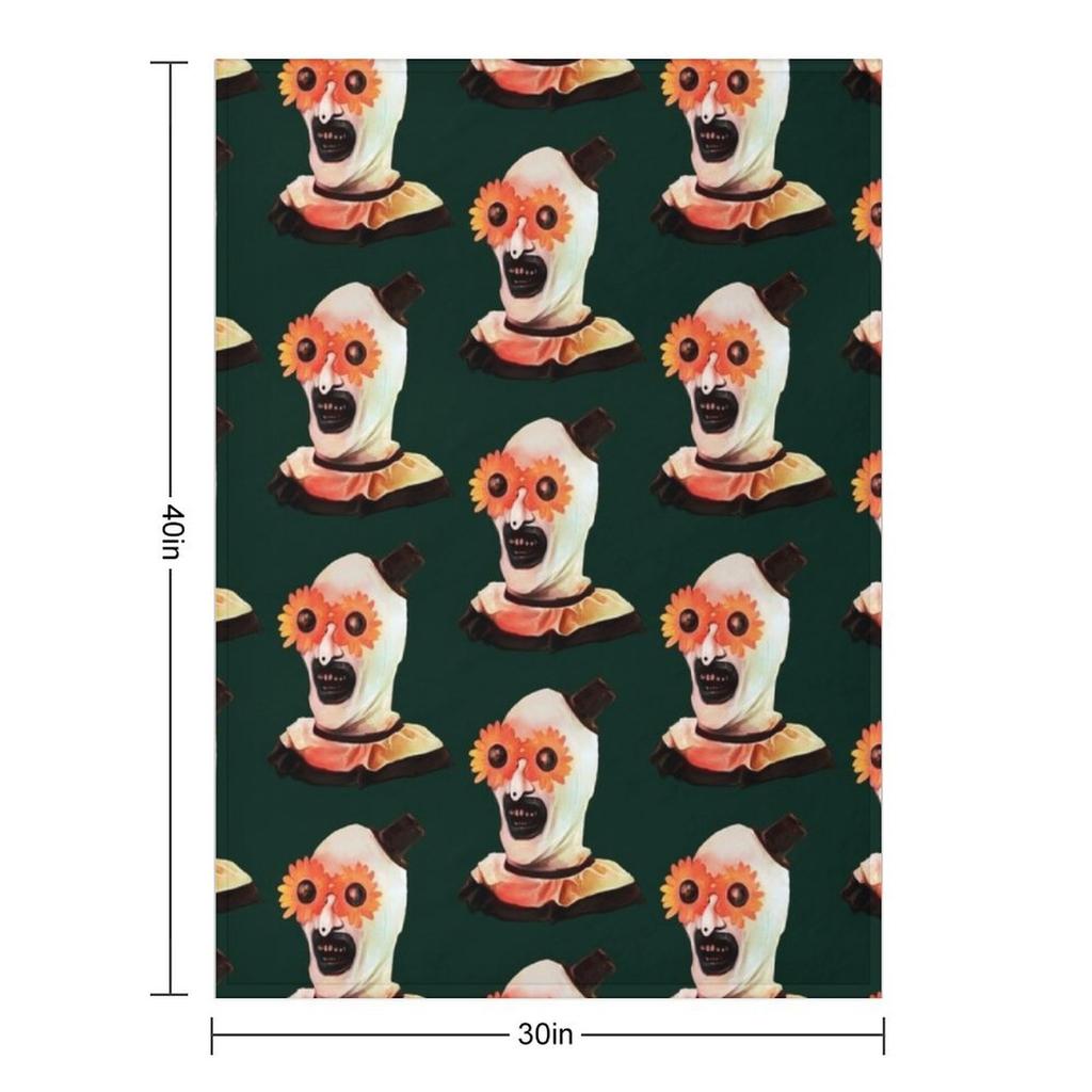 Art the Clown the creepy withe flower glasses Throw Blanket Thermal Luxury bed plaid warm winter Blankets