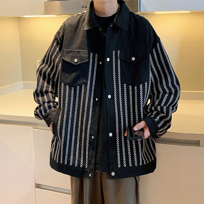 Jacke Herren Frühling Lockeres Oberteil Kleidung Jungen Frühling und Herbst Lässige Werkzeugjacke