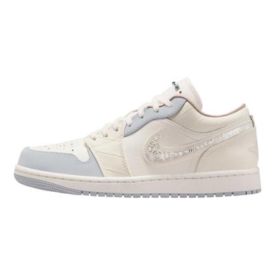Zapatillas Air 1 Low Sail Perla Suave Lentejuelas para Mujer Crema Off-Noir Gris Humo Claro IH7323-100