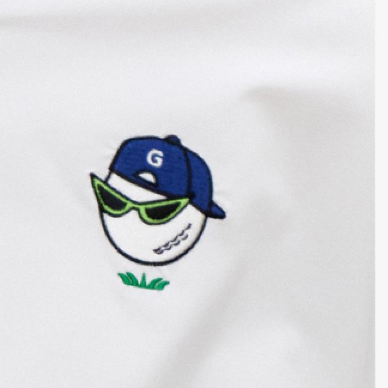 Goxo White Woven Sweatshirt Swag Ball Double Line