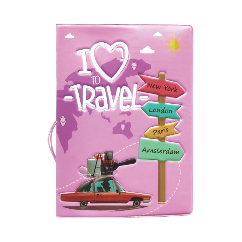 Cartoon Map Passport Holder: Travel Document Cover for Couples
