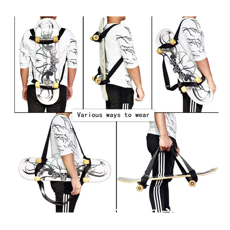 Universal Adjustable Skateboard Shoulder Strap, Portable Carry Belt for Longboards, Snowboards,Carrier Backpack Accessory
