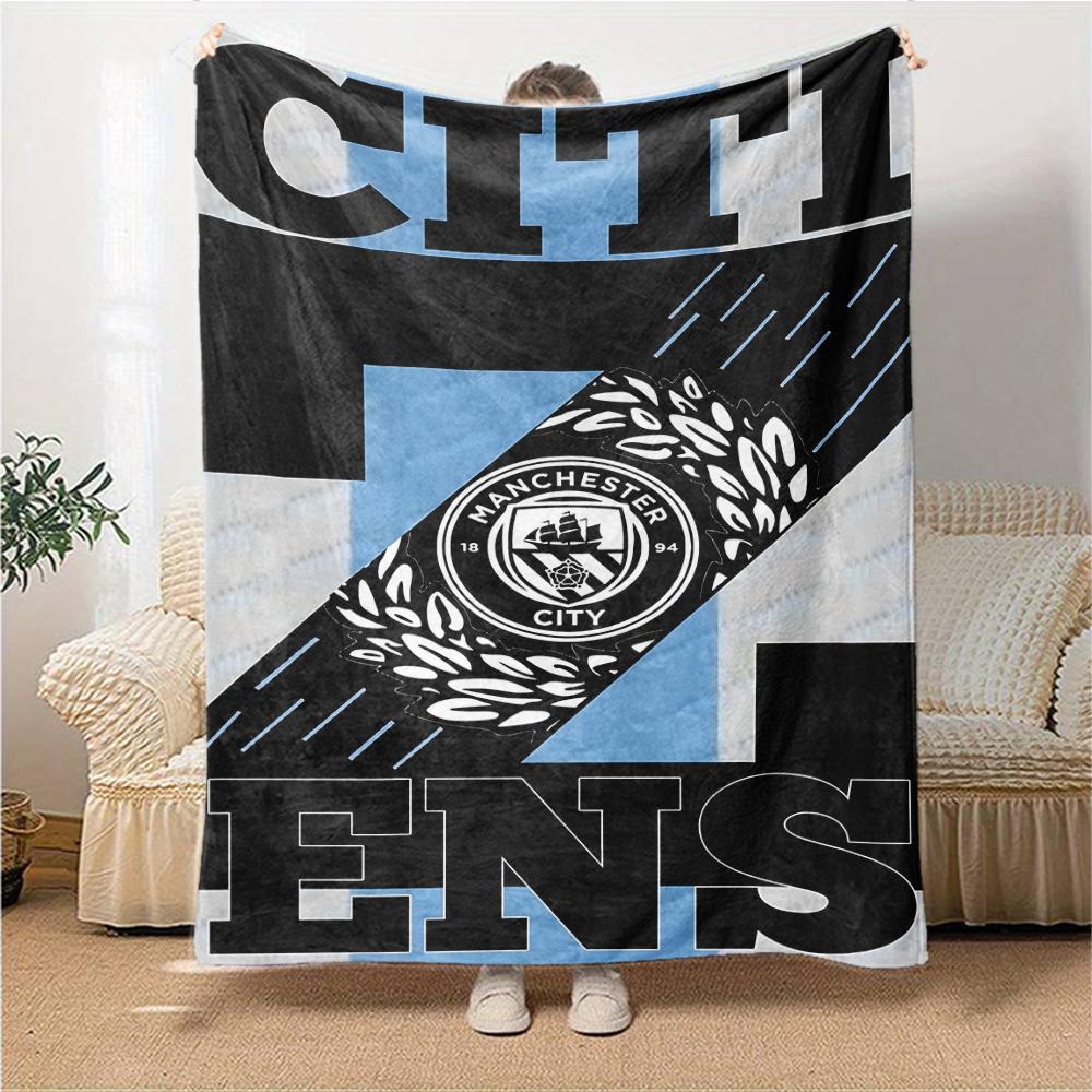 Manchester City Crest Blankets Flannel Printed Breathable Warm Throw Blanket for Home Office Bedspreads 0708a22