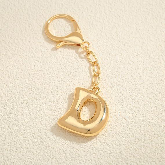 26 Alphabet Keychain: 18K Gold-Plated Pendant - Elegant Niche Design