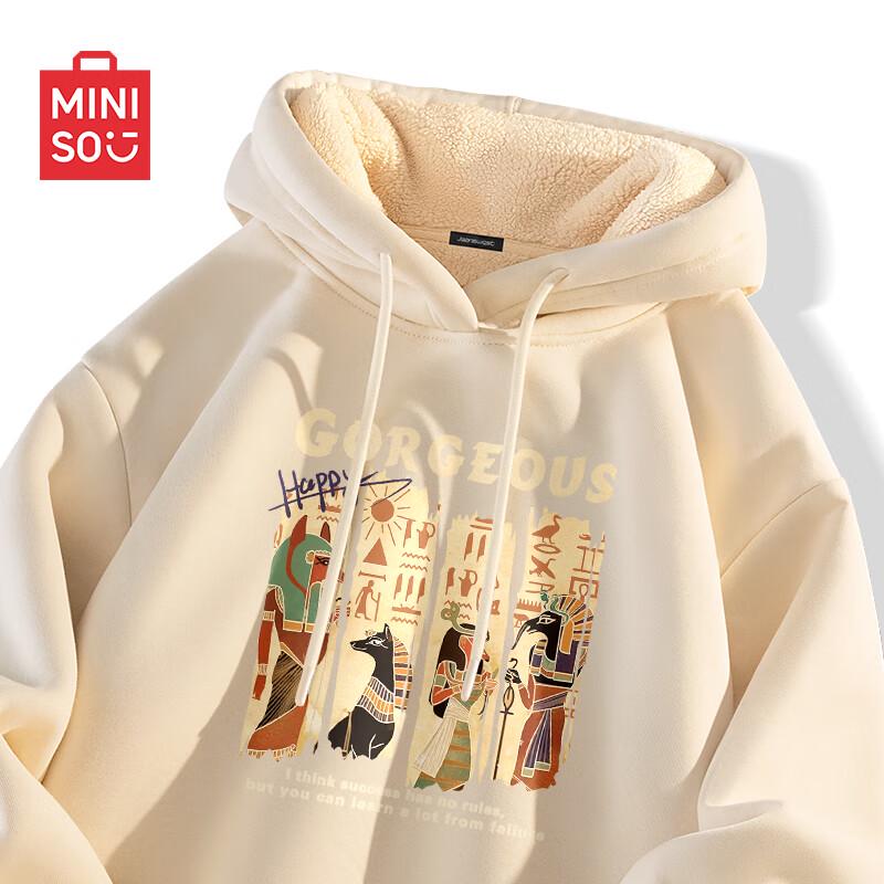 

MINISO Men s Retro Egyptian Fleece Lined Hoodie XL