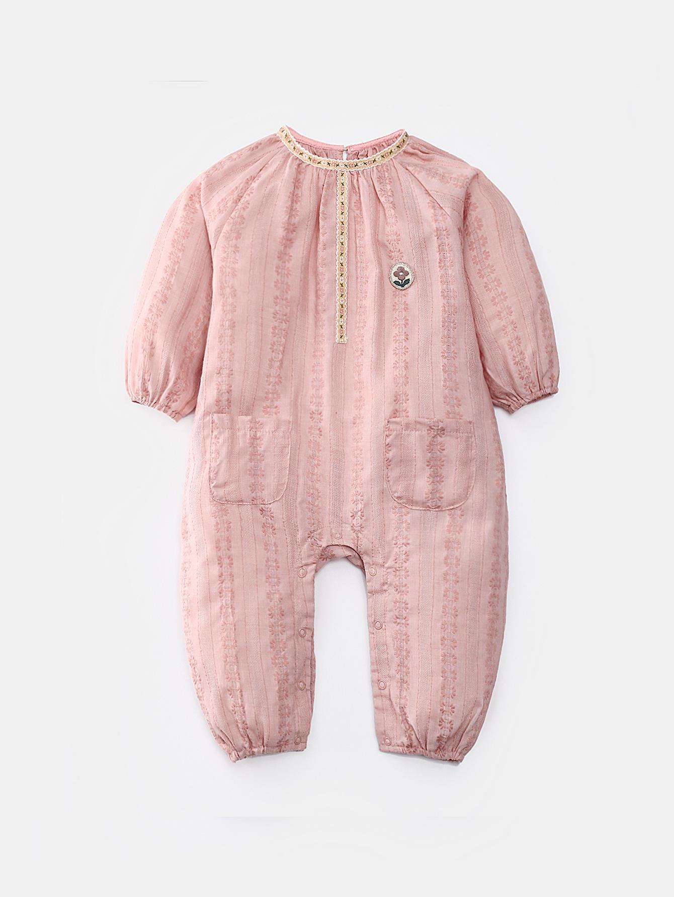 

Летний ромпер для девочки, с длинным рукавом, Класс А, дышащий - Размеры от 0-3 до 24 месяцев 90 cm