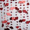 1PC 4M Wedding Red Heart Garland,  Love Streamer Glitter Paper Banner  Anniversary Birthdays Parties Home Hanging Decoration