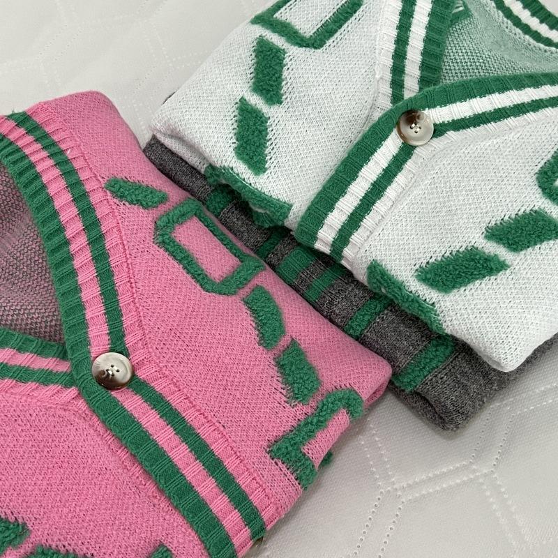 Embroidered Knit Cardigan Women's Loose Sweater V-neck Long Sleeved Single Breasted Buckle Thick Coat Warm Comfortable Casual Commuting Autumn Winter