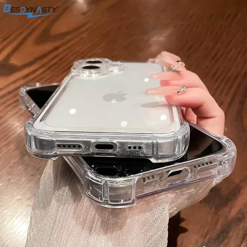 Luxury Shockproof Transparent Case For iPhone 17 16 15 14 Plus 13 12 11 Pro Max Soft Bumper Hard Acrylic Back Cases Cover
