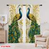2pcs,2D Plane Printing Curtains Digital Printed Regal Peacocks Versatile Polyester Fabric (without Rod) All Seasons for Living