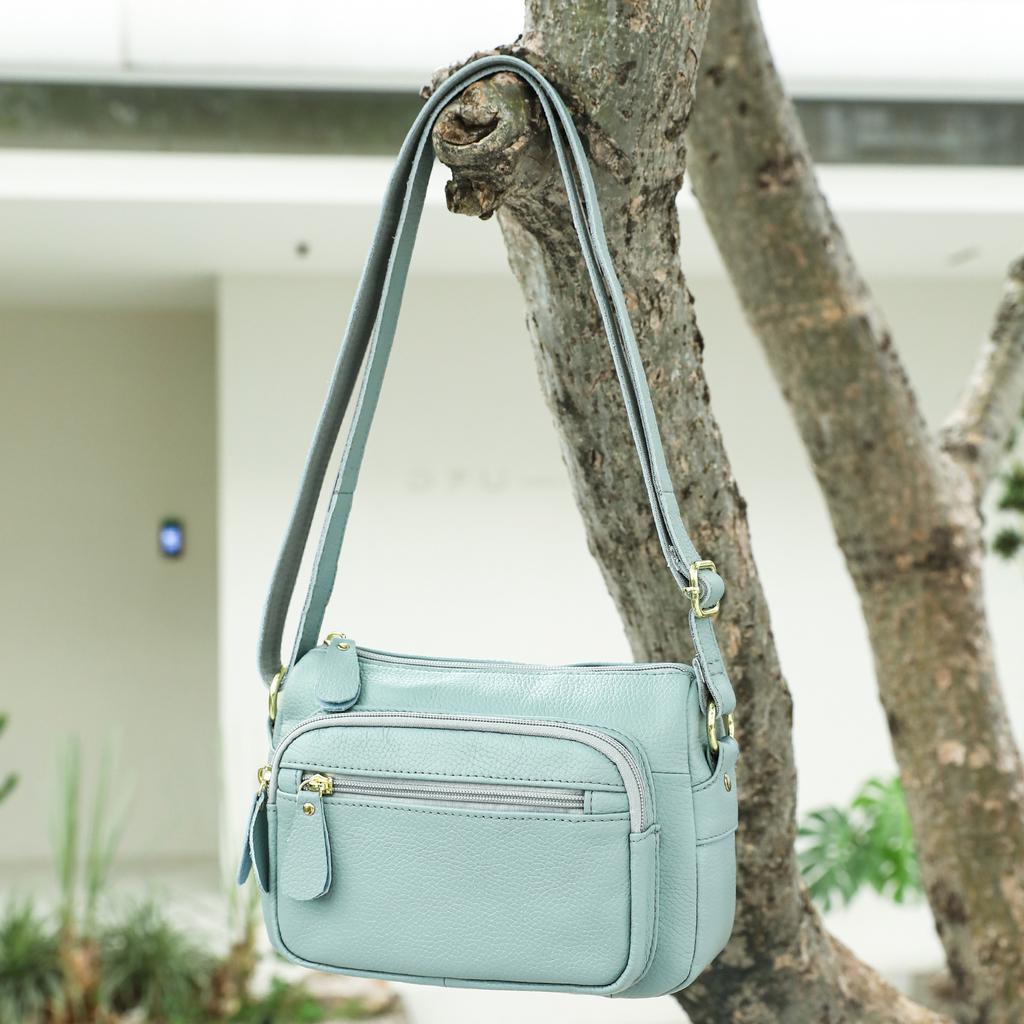 Women's Full-Grain Leather Underarm Crossbody Bag – Lightweight Versatile Mini Purse Multi-Color for Work Office Party & Travel