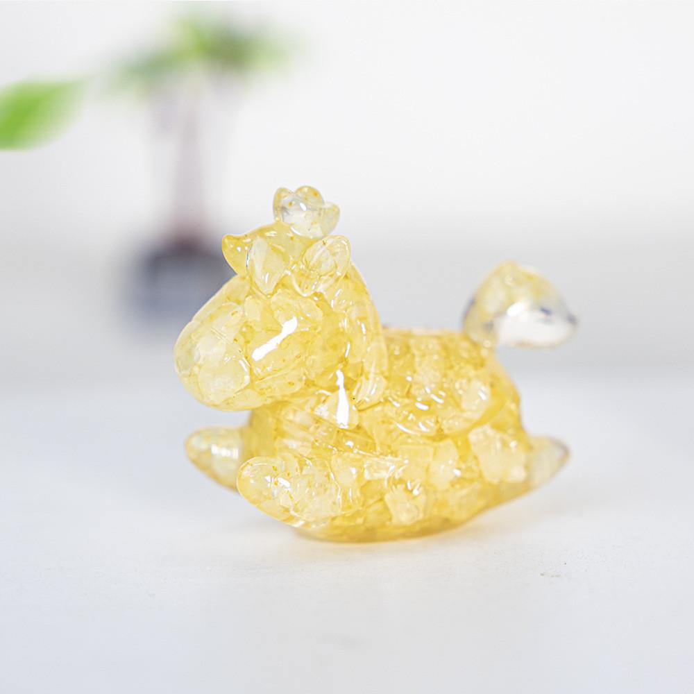 Resin Crystal Horses Desk Decor With Rotatable Animal Figurine For Gift Giving And Home Office