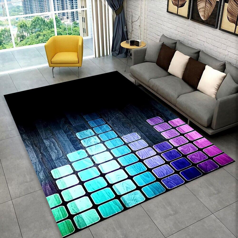 3D Retro Game Tetris Gamer Cartoon Area Rug,Carpet for Home Living Room Bedroom Sofa Doormat Decor,kid play Non-slip Floor Mat