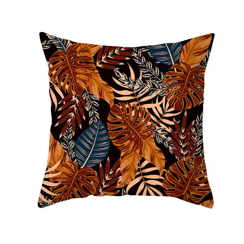 Peach Skin Printed Pillowcase Small Fresh Nordic Green Plant Sofa Cushion Cushion Cover Home Supplies