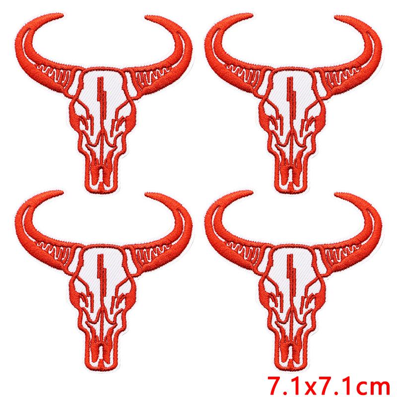 

10 шт. Оптом Вышитые DIY шляпы Западных ковбоев, значки для шитья на рюкзак, нашивка с головой коровы, термонаклейки