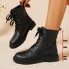 2025 Autumn and Winter New Popular Internet Celebrity Versatile Martin Boots Small Thick-soled British Style Black Martin Boots Women