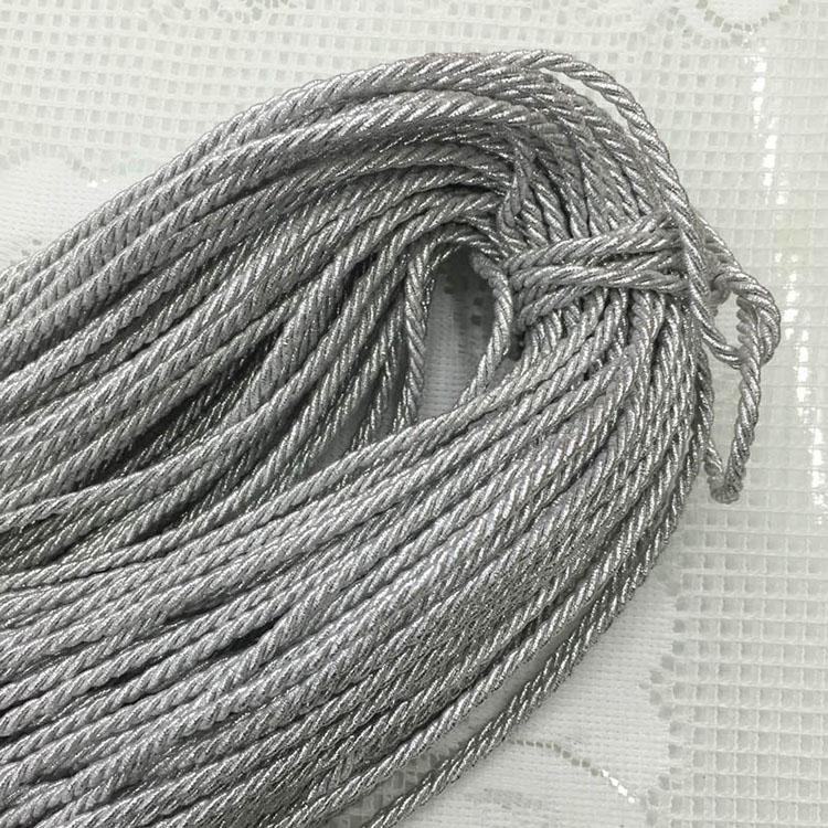 2mm 3mm 3ply Metallic String Macrame Cord Gold and Silver Rope