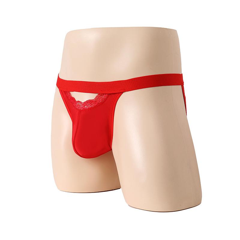 Sissy Pouch Panties Men Sexy Front Hole Lingerie Jockstrap Thongs Bondage Open Buttock Male Lingerie G-String Support Underpant