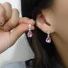 Sui Pink Zirconia Teardrop Earrings - Exquisite Pear-shaped Dangles for Women