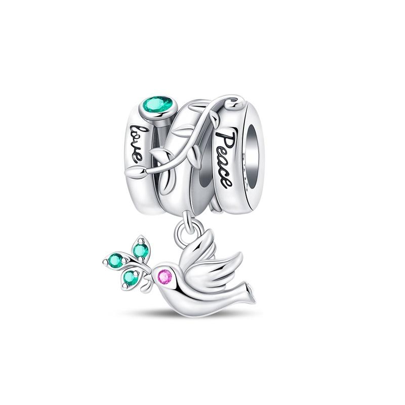 

Copper Bird Bird Bird Dove Flower Charms Fit Original Bracelet Charms Necklace Charms For Jewelry Making