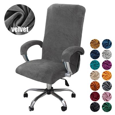 1 conjunto de capas para cadeira de escritório de veludo macio, capas elásticas giratórias para apoio de braço, capas para assento de computador, decoração de banco doméstico com capas para apoio de braço