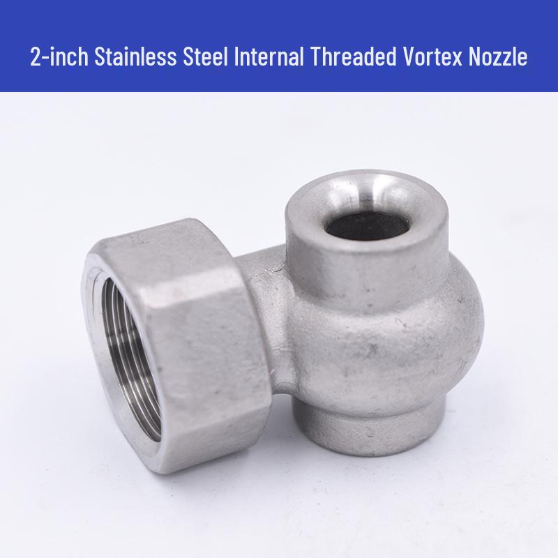 Stainless Steel High Flow Vortex Atomizing Spiral Nozzle with Hollow Cone and Threaded Spray.