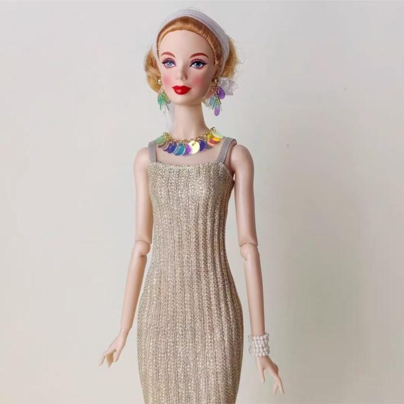 1/6 New Doll Vibrant Multi-Colored Sequins Jewelry Series Daily Party Dress Up Necklace Earrings Bracelet For 30Cm Fr Ob Pp Dolls Accessories