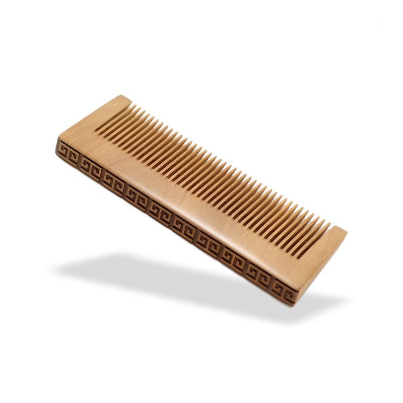 Natural Peach Wood Comb for Family Use, Fluffy Design