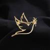 Broche de Aleación para Mujer Forma de Flor de Rosa Hueca Pin de Solapa Trajes Abrigos Bolsos Bufandas Insignia Accesorio Versátil