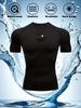 Men's Compression Shirt Quick Dry White Gym T-Shirt Black Grinning Monster Print Workout Sportswear