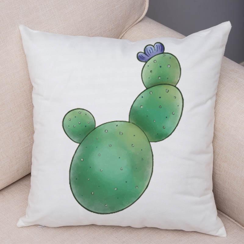 Sofa Zuhause Kissenbezug Aquarell Kaktus Dekorativer Druck Grüne Pflanze Kissen