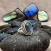 Natural Labradorite Gemstone Solid 925 Sterling Silver Beaded Split Shank Ring For Women & Girls Size 5 To 12