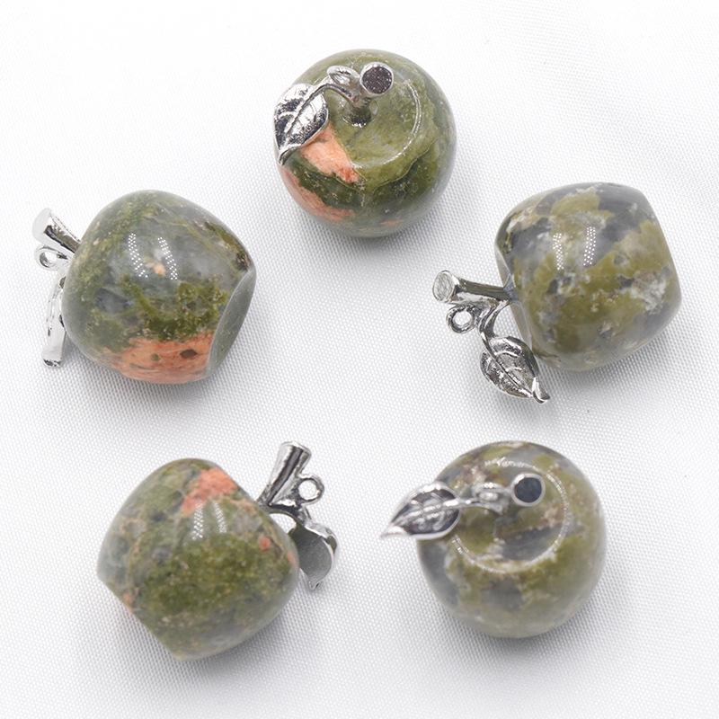 Naturkristall Achat Halbedelstein Amethyst Apfelanhänger Weihnachtsgeschenk